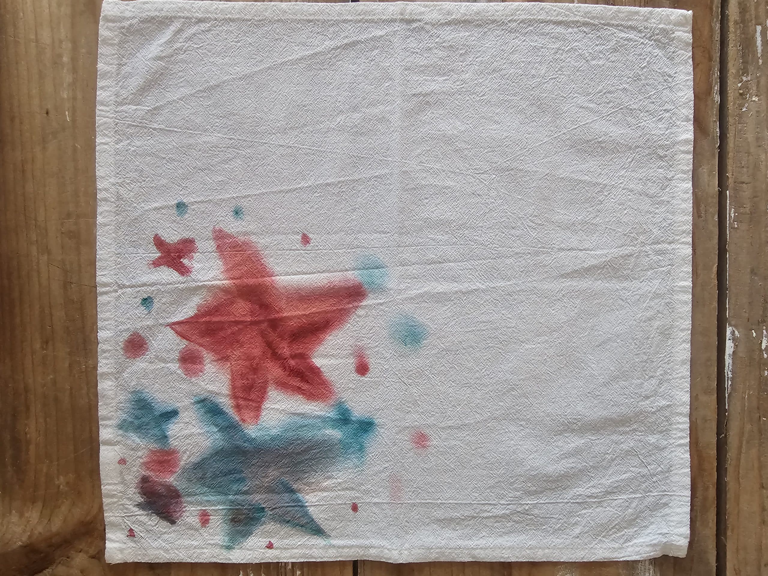 Set de 2 Servilletas de Algodón 100% Pintadas a Mano – Diseño Mar (40x40 cm) · 02