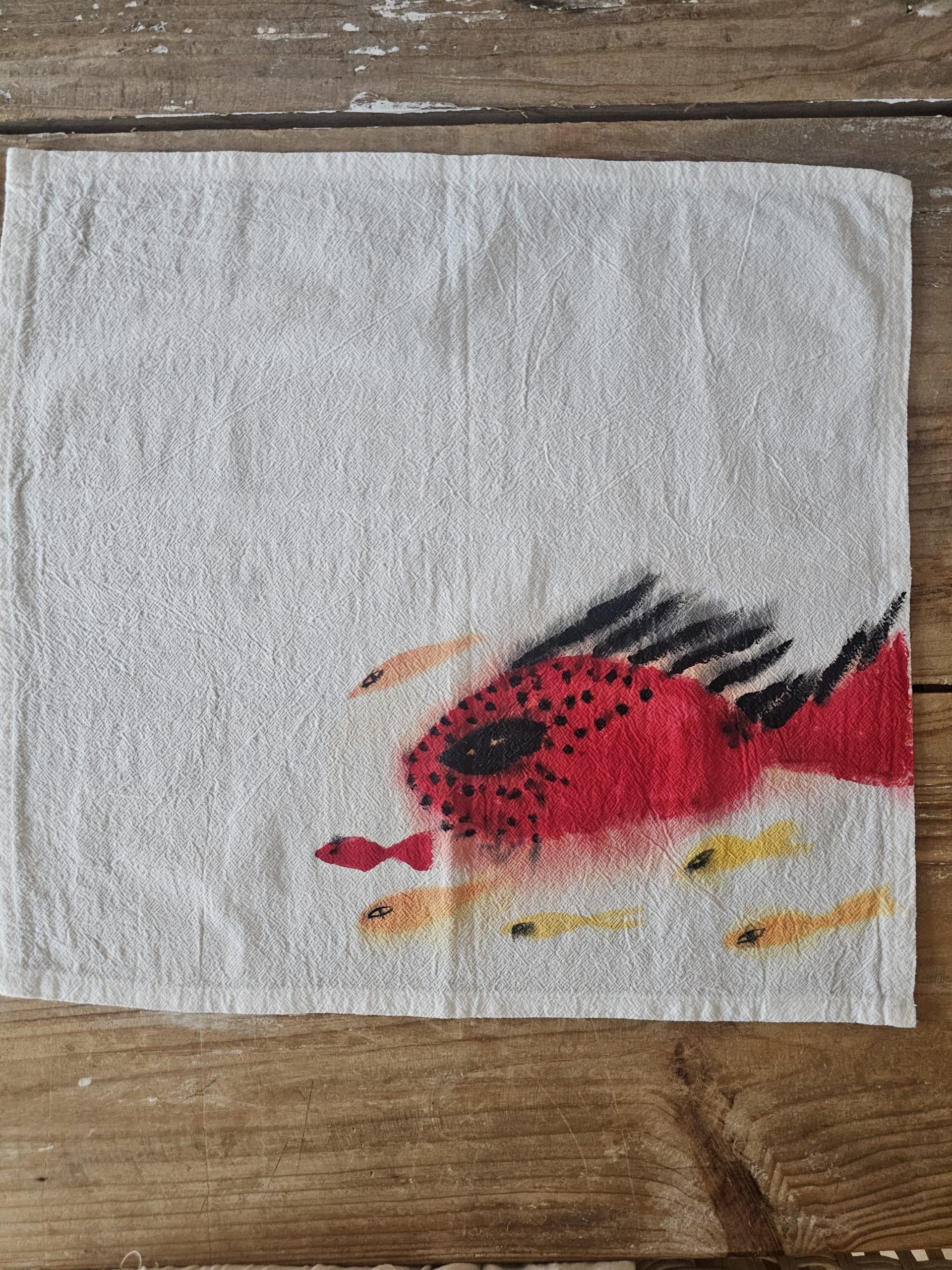 Set de 2 Servilletas de Algodón 100% Pintadas a Mano – Diseño Mar (40x40 cm) · 04