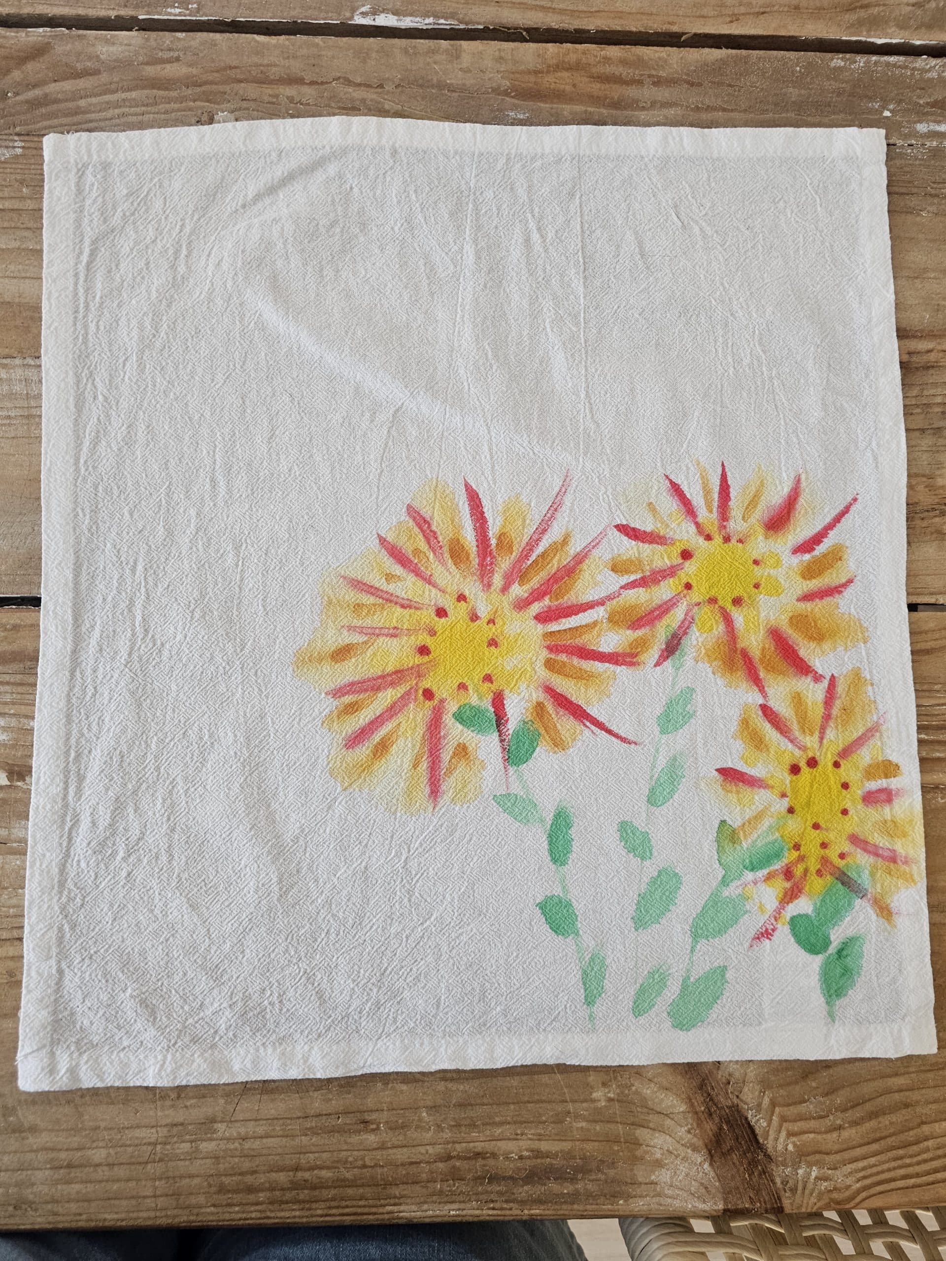 Set de 2 Servilletas de Algodón 100% Pintadas a Mano – Diseño Amerige (40x40 cm) · 03