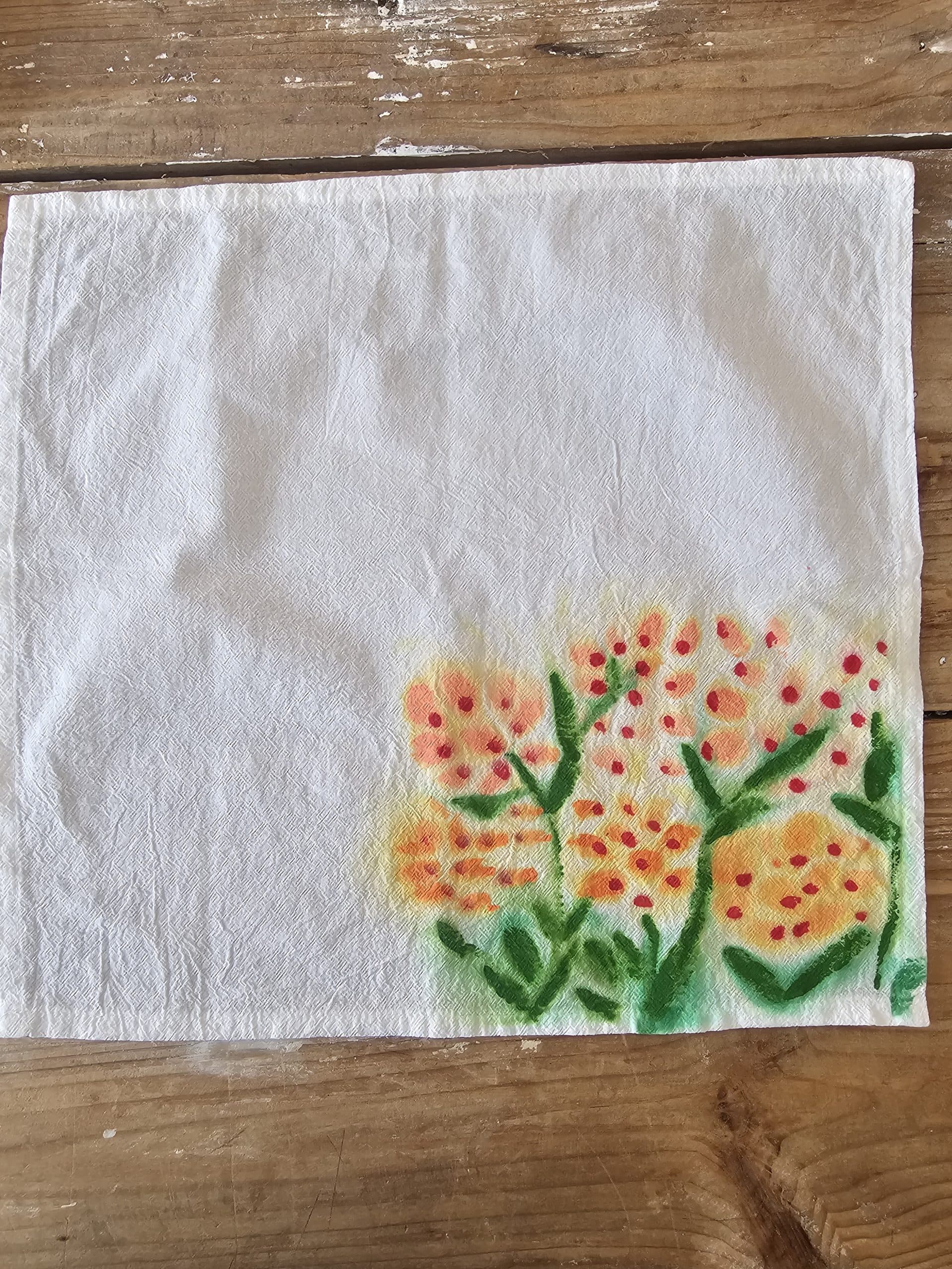 Set de 2 Servilletas de Algodón 100% Pintadas a Mano – Diseño Amerige (40x40 cm) · 02