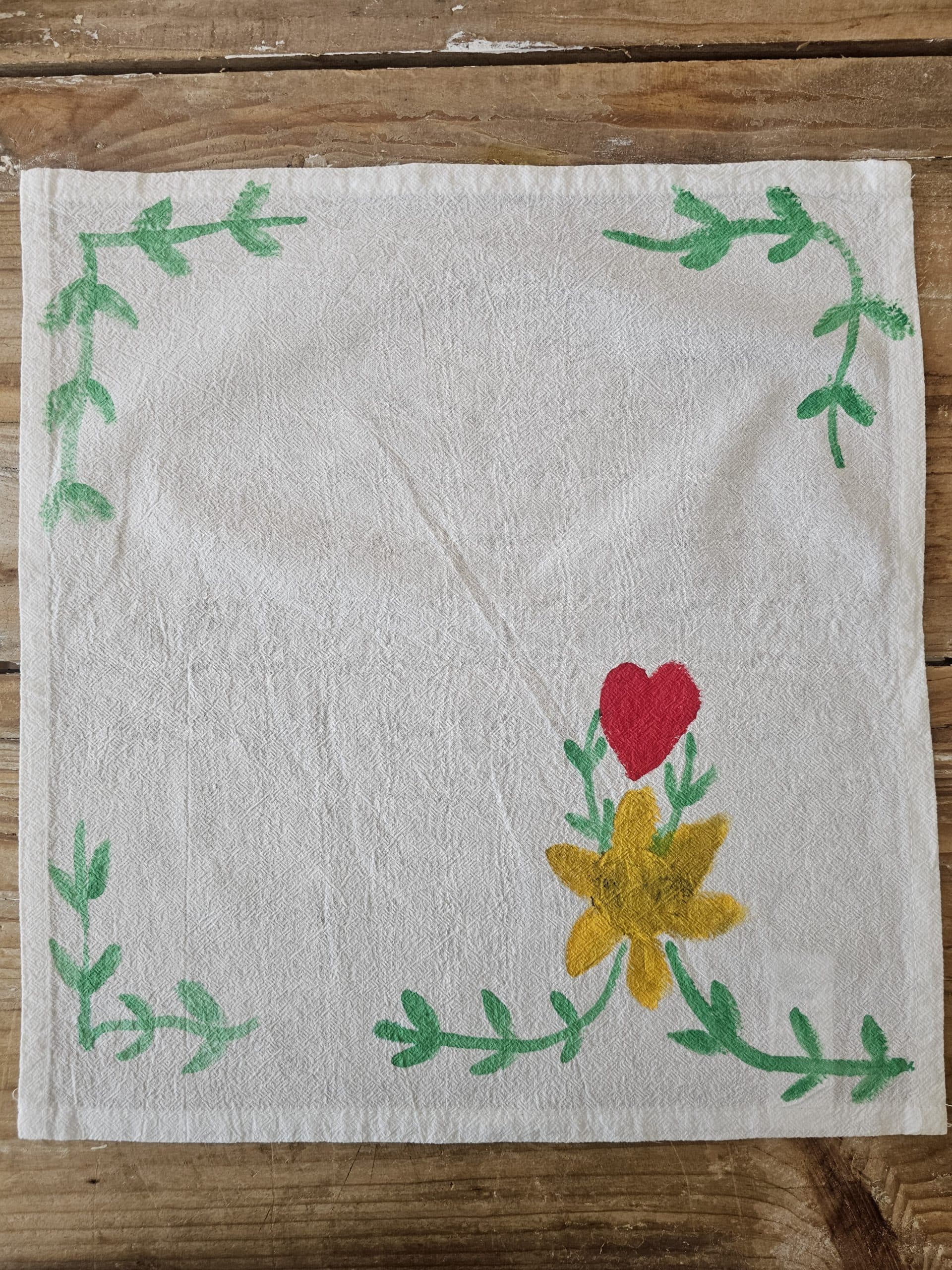 Set de 2 Servilletas de Algodón 100% Pintadas a Mano – Estrella de luz (40x40 cm) · 03